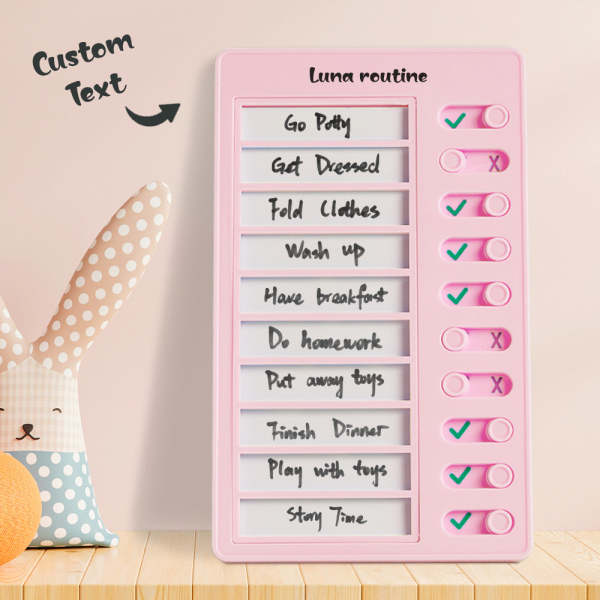 Custom Name Dry-erase Daily Routine Chart Gifts for Children - photowatch