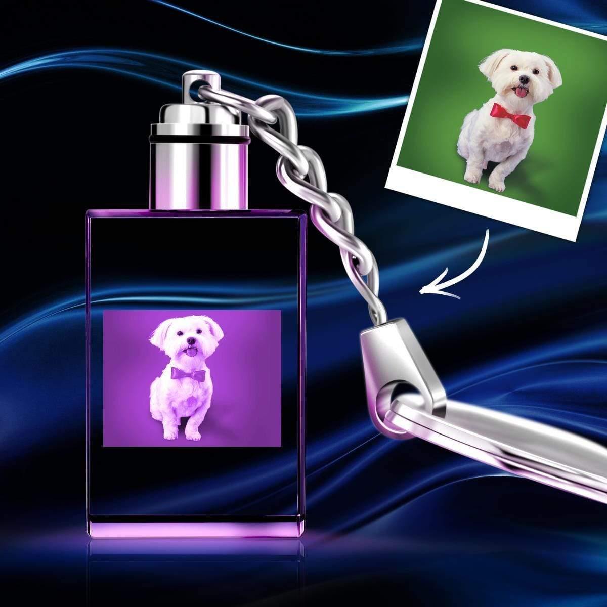Custom Crystal Photo Keychain - Rectangle Dog Photo Keychain - photowatch