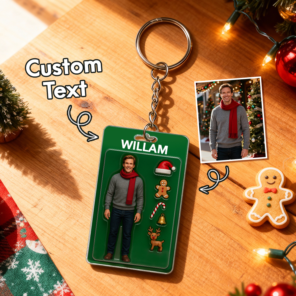 Fully Body Custom Action Figure Pack Packaging Toy Box Style Art Gift Personalized Acrylic Keychain Best Christmas Gift for Him