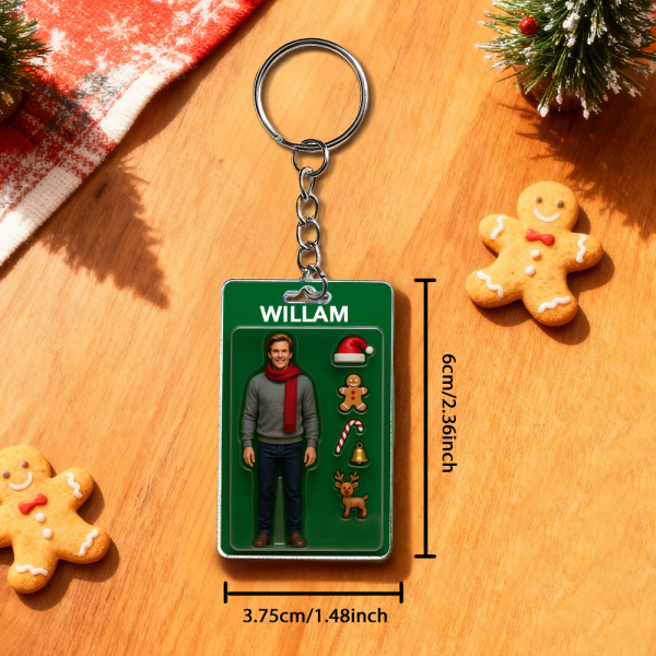Fully Body Custom Action Figure Pack Packaging Toy Box Style Art Gift Personalized Acrylic Keychain Best Christmas Gift for Him