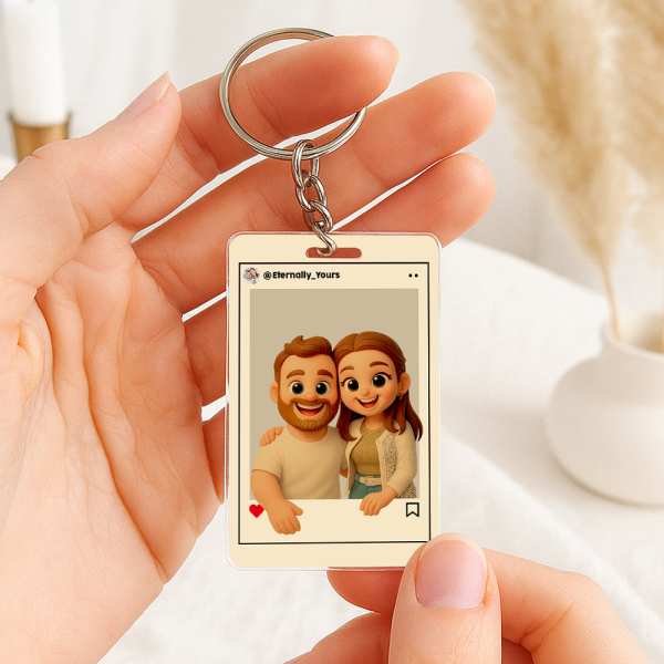 Personalized Cartoon Figure Keychain Custom Wedding Anniversary Birthday Festival Gift