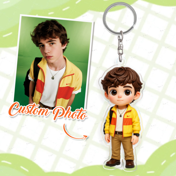 Personalized Acrylic Cartoon Keychain Custom Figure Keychain Photo Bag Charm Unique Keepsake Gift For Girlfriend Anniversary Birthday Gift