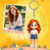 Personalized Acrylic Cartoon Keychain Custom Figure Keychain Photo Bag