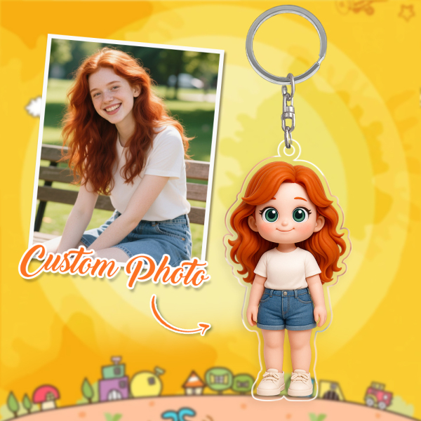 Personalized Acrylic Cartoon Keychain Custom Figure Keychain Photo Bag Charm Unique Keepsake Gift For Girlfriend Anniversary Birthday Gift