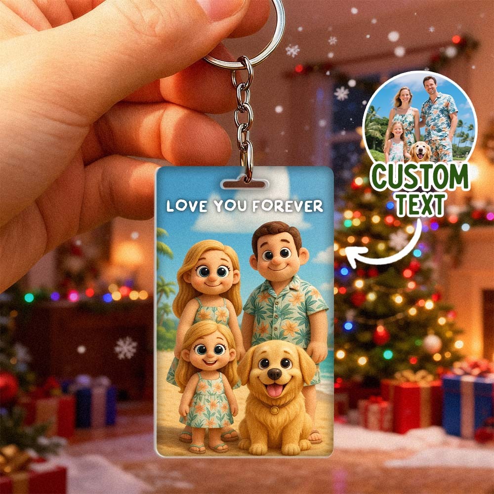 Custom Plush Pixar Style Keychain | Turn Your Photo into Cute Characters | Best Christmas Gift for Him