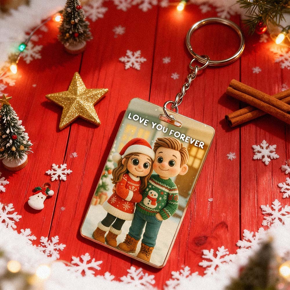 Custom Plush Pixar Style Keychain | Turn Your Photo into Cute Characters | Best Christmas Gift for Him