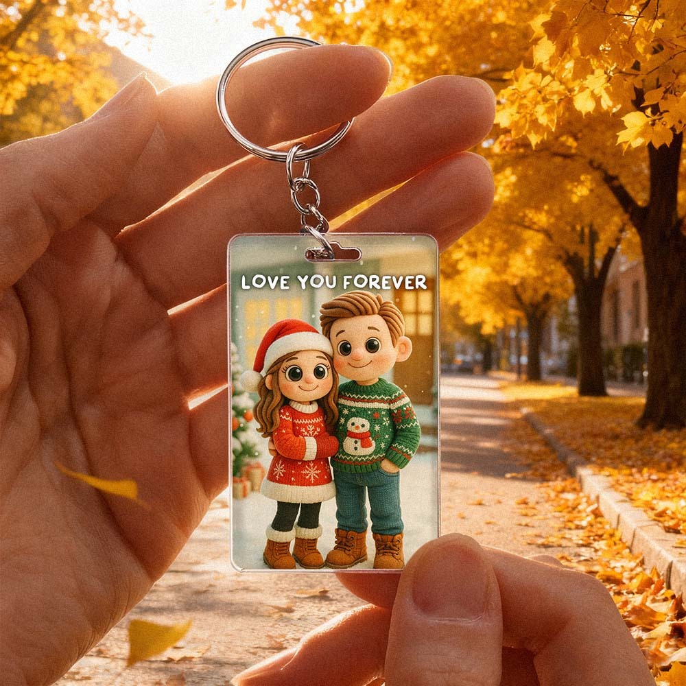Custom Plush Pixar Style Keychain | Turn Your Photo into Cute Characters | Best Christmas Gift for Him