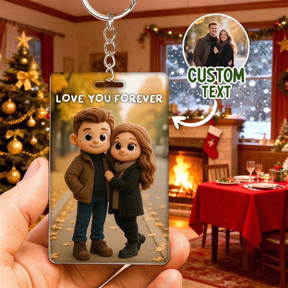Custom Plush Pixar Style Keychain | Turn Your Photo into Cute Characters | Best Christmas Gift for Him
