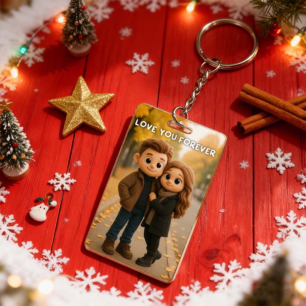 Custom Plush Pixar Style Keychain | Turn Your Photo into Cute Characters | Best Christmas Gift for Him