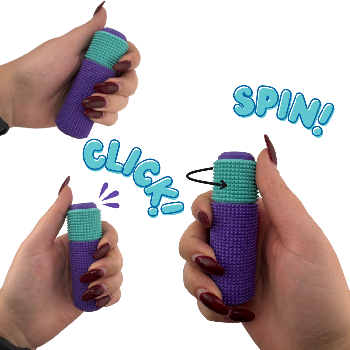 Spikie Spin Click, Satisfying Sensory Fidget Toy, Pocket Sensory Fidget Toy with Spin & Click Action, Anxiety Relief Gift
