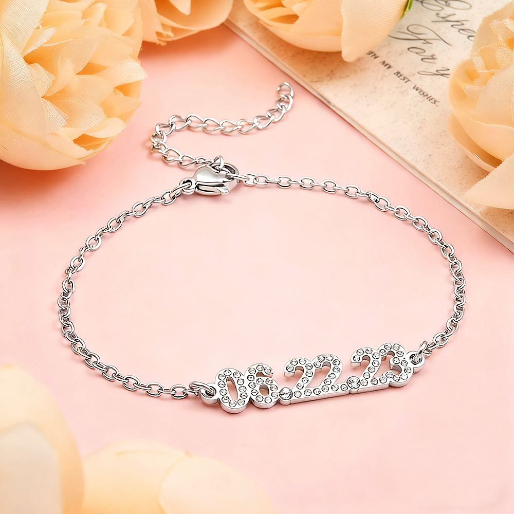 Personalized Date Bracelet Custom Anniversary Date Bracelet for Her  Minimalist Engraved Date Bracelet Surprise Gifts for Girlfriends