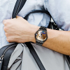 Men's Engraved Photo Watch With Luminous Pointer Black Alloy Bracelet 38mm - photowatch