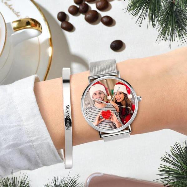 Custom Photo Watch Engraved Alloy Bracelet - photowatch