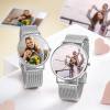 Engraved Photo Watch Alloy Bracelet Strap Silver 36mm - Women's