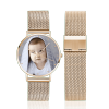 Engraved Women's Rose Gold Alloy Bracelet Photo Watch 36mm - photowatch