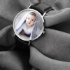 Father's Day Gift - Personalized Engraved Watch, Photo Watch With Black Leather Strap 40mm - photowatch