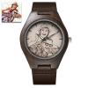 Custom Engraved Wooden Photo Watch Leather Strap 45mm Gift For Husband