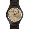 Men's Engraved Wooden Photo Watch All Black Ebony 45mm
