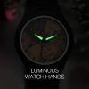 Men's Engraved Wooden Photo Watch All Black Ebony 45mm - photowatch