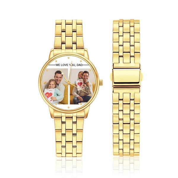 Custom Engraved Photo Watch Personalized Engraved Picture Watch Father's Day Gifts For Dad - photowatch