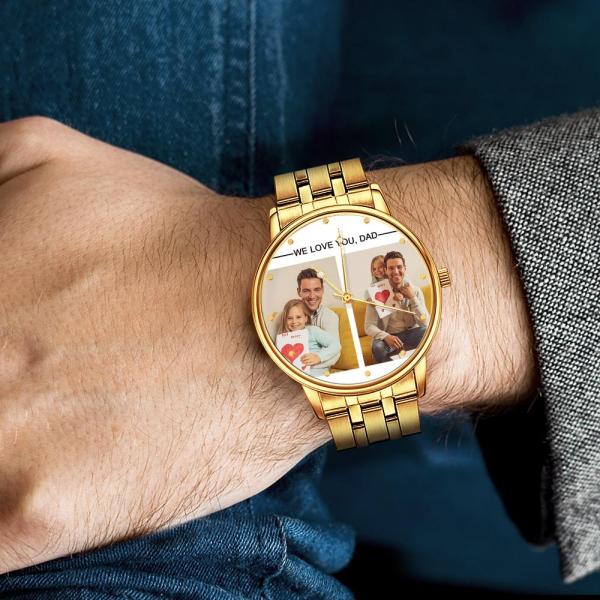 Custom Engraved Photo Watch Personalized Engraved Picture Watch Father's Day Gifts For Dad - photowatch