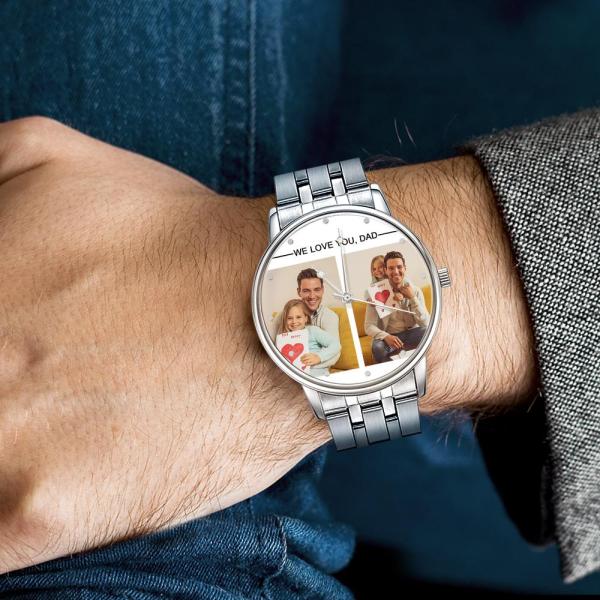 Custom Engraved Photo Watch Personalized Engraved Picture Watch Father's Day Gifts For Dad - photowatch