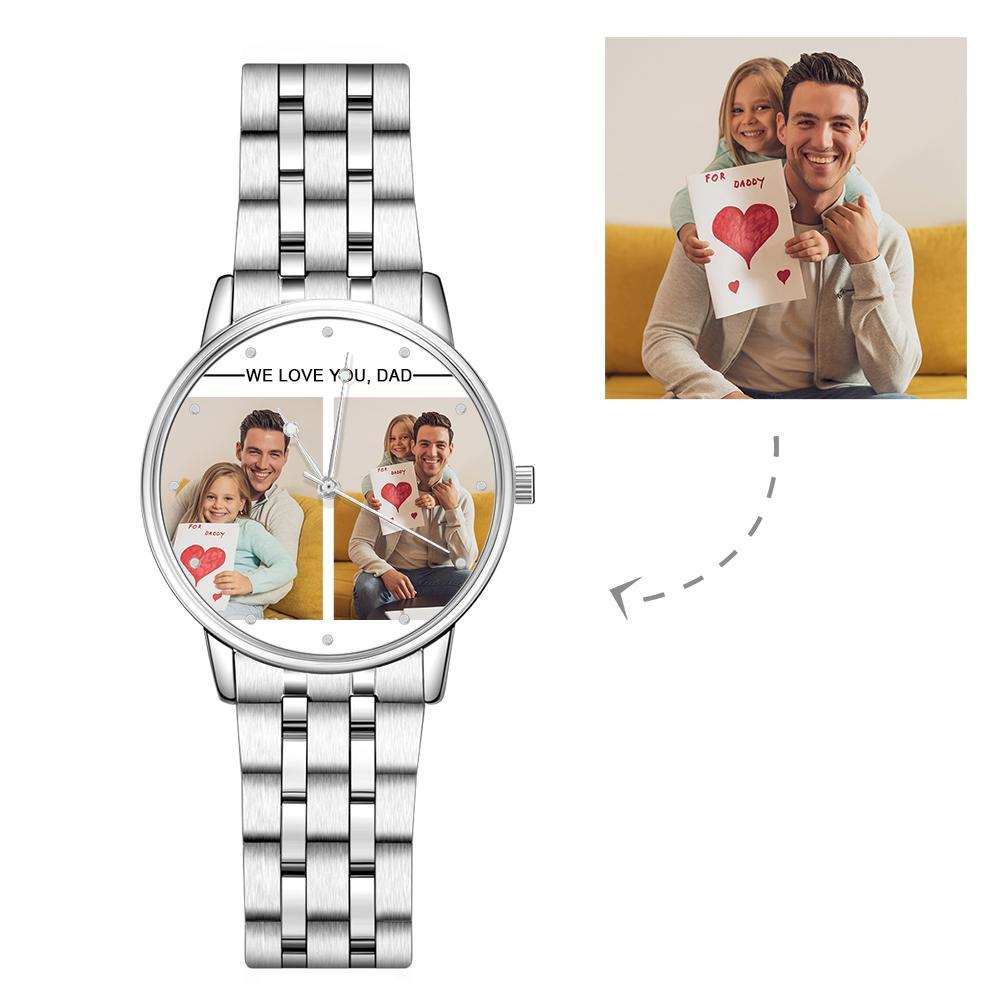 Custom Engraved Photo Watch Personalized Engraved Picture Watch Father's Day Gifts For Dad - photowatch