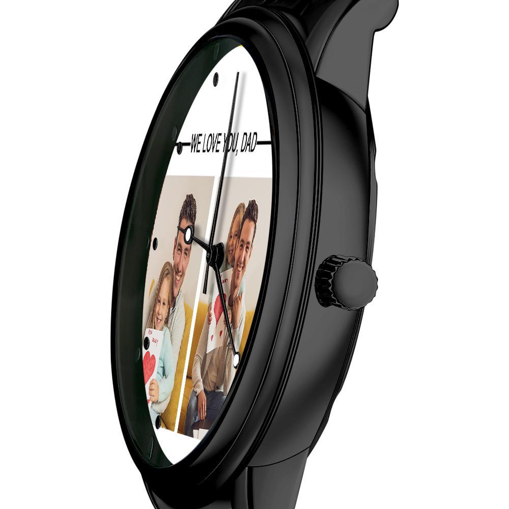 Custom Engraved Photo Watch Personalized Engraved Picture Watch Father's Day Gifts For Dad - photowatch