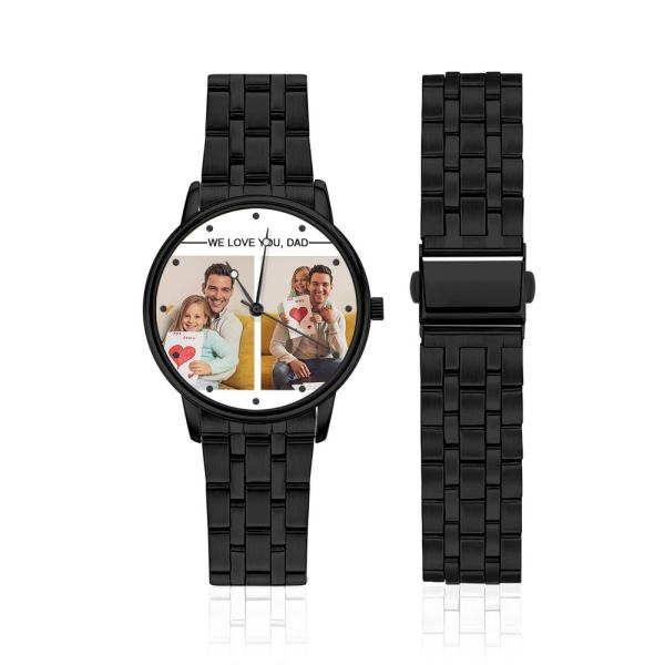 Custom Engraved Photo Watch Personalized Engraved Picture Watch Father's Day Gifts For Dad - photowatch