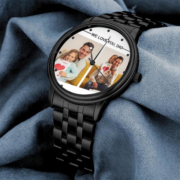 Custom Engraved Photo Watch Personalized Engraved Picture Watch Father's Day Gifts For Dad - photowatch
