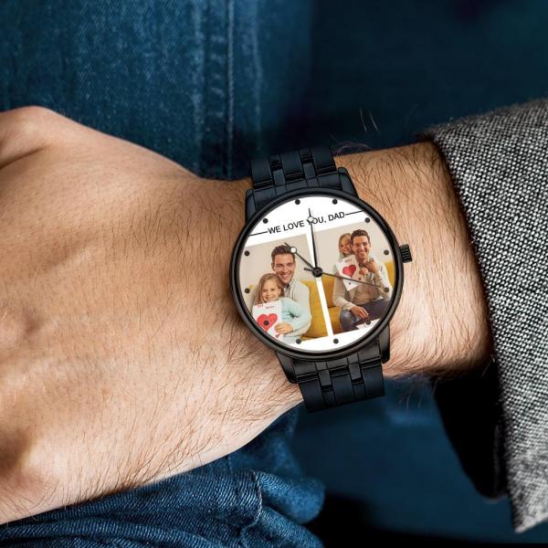 Custom Engraved Photo Watch Personalized Engraved Picture Watch Father's Day Gifts For Dad - photowatch