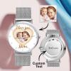 Personalized Heart Engraved Photo Watches With Alloy Strap Mother's Day Gift For Mom - soufeelus