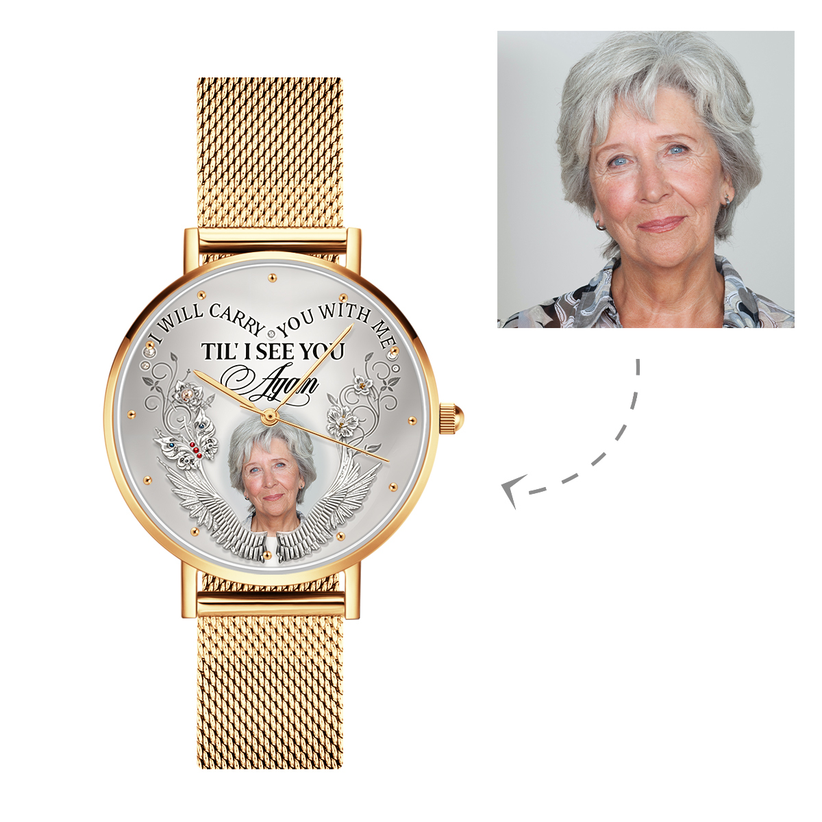 Custom Photo Memorial Watch Commemorate Gifts - soufeelus