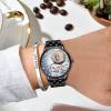 Engraved Men's Black Alloy Bracelet Photo Watch I'm Always With You Memorial Gift For Him - soufeelus