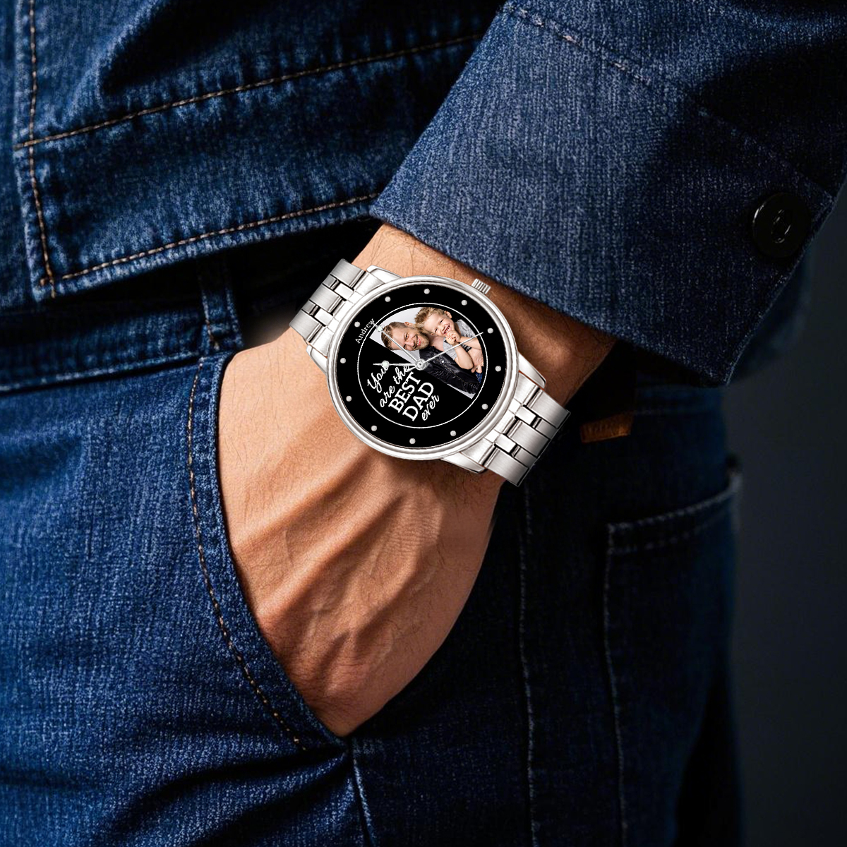 You're The Best Dad - Custom Stainless Steel Black Metal Watch