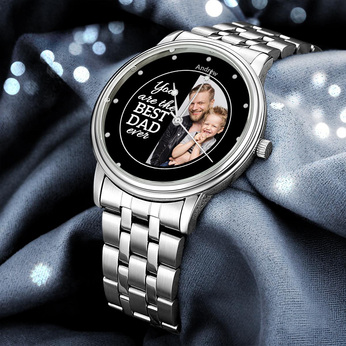 You're The Best Dad - Custom Stainless Steel Black Metal Watch