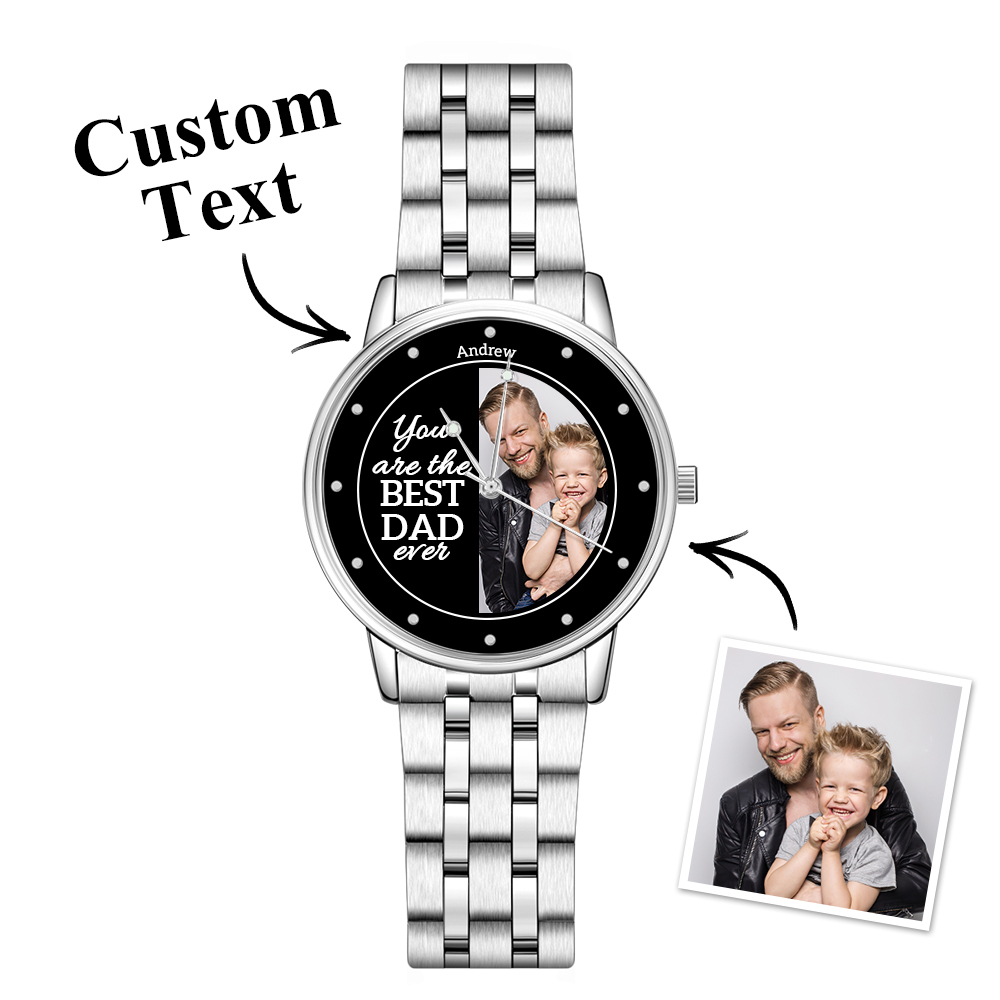 You're The Best Dad - Custom Stainless Steel Black Metal Watch
