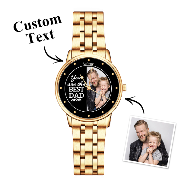 You're The Best Dad - Custom Stainless Steel Black Metal Watch