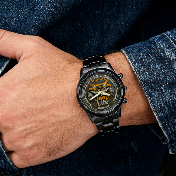 Personalized Off-Road Adventure Watch, Custom Name Sport Style Wristwatch for Car & Outdoor Lovers, Best Choice for Valentine's Day
