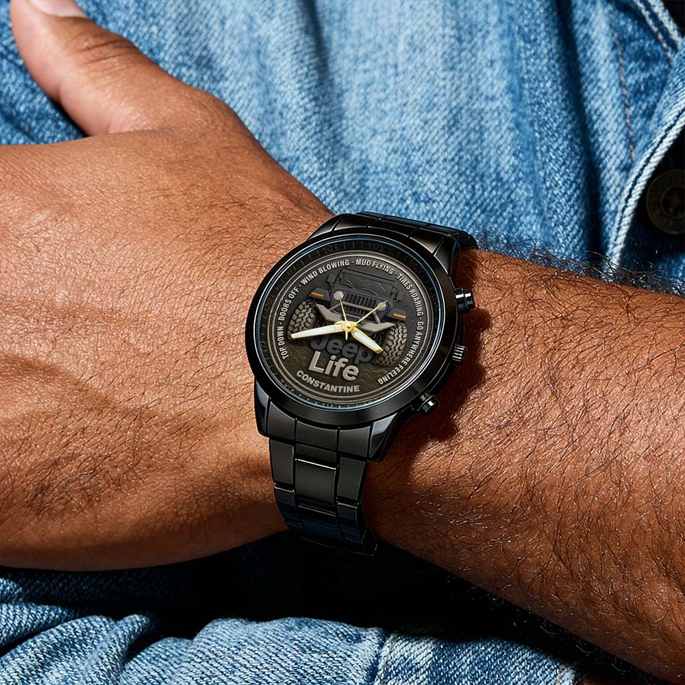 Personalized Off-Road Adventure Watch, Custom Name Sport Style Wristwatch for Car & Outdoor Lovers, Best Choice for Valentine's Day