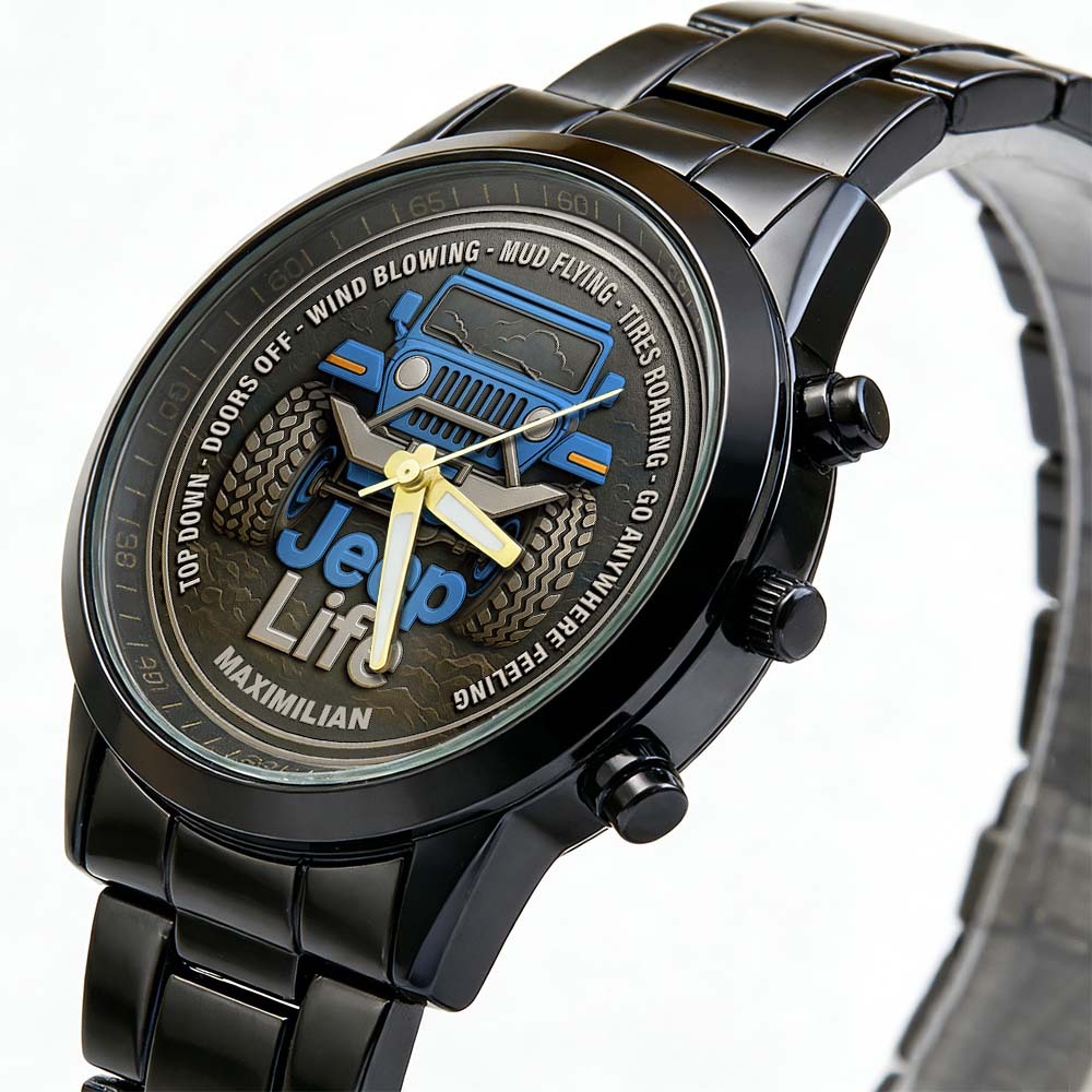 Personalized Off-Road Adventure Watch, Custom Name Sport Style Wristwatch for Car & Outdoor Lovers, Best Choice for Valentine's Day