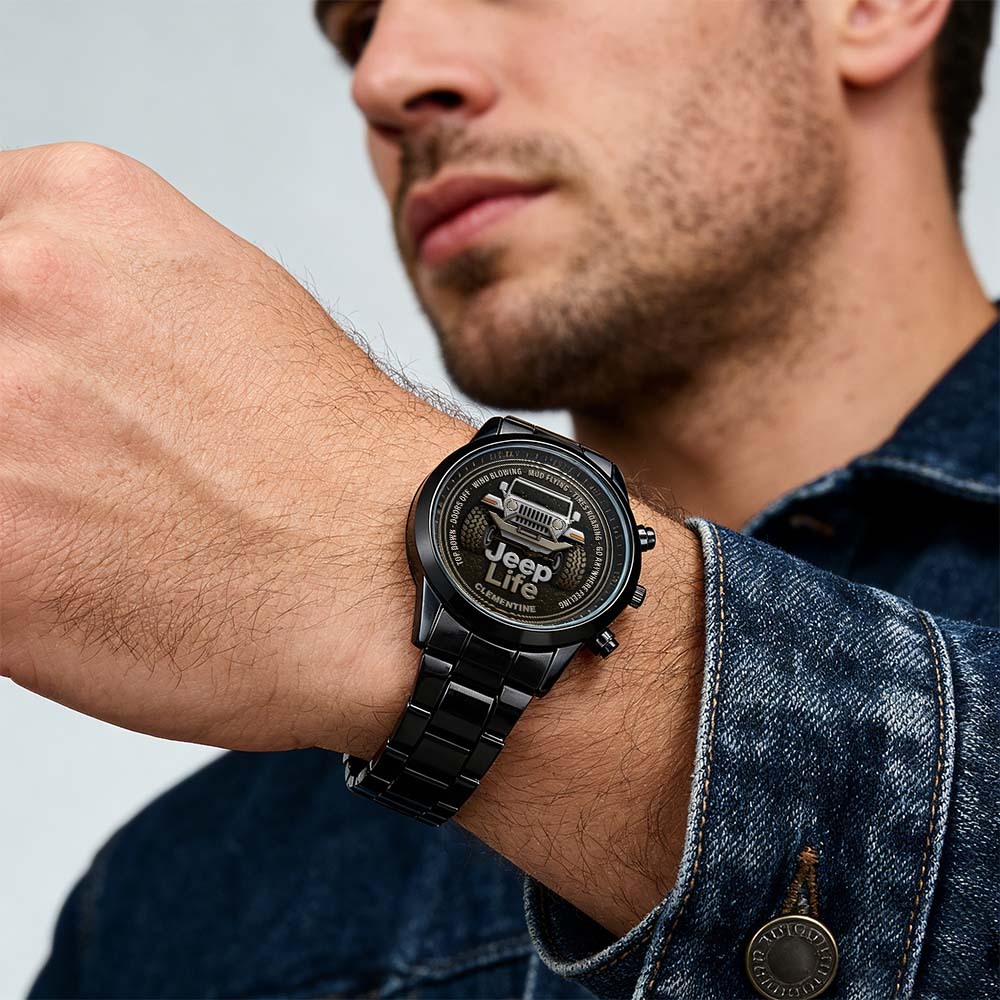Personalized Off-Road Adventure Watch, Custom Name Sport Style Wristwatch for Car & Outdoor Lovers, Best Choice for Valentine's Day