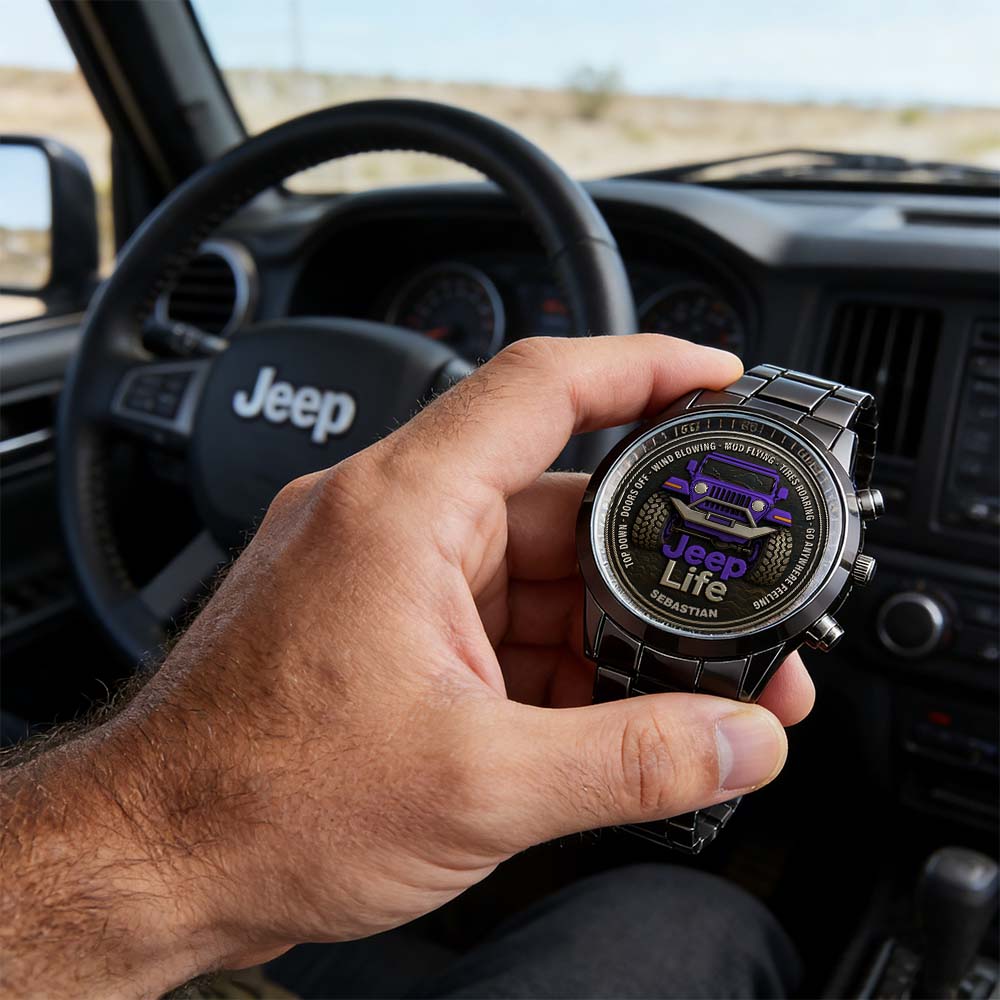 Personalized Off-Road Adventure Watch, Custom Name Sport Style Wristwatch for Car & Outdoor Lovers, Best Choice for Valentine's Day