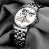 Custom Engraved Watch Men's Black Alloy Watch Holding Hands Bracelet Father's Day Gift for Dad - soufeelus
