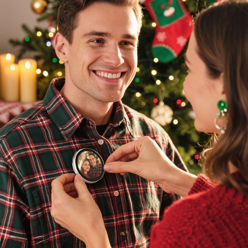 Smart Digital Display Badge with GIF/Photo Sync | Interactive Customizable Pin for Fans & Creators