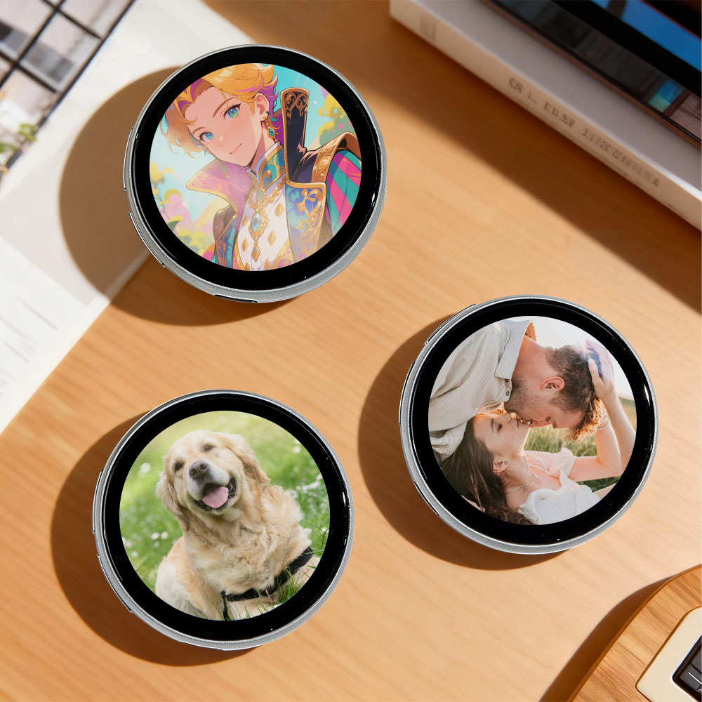 Smart Digital Display Badge with GIF/Photo Sync | Interactive Customizable Pin for Fans & Creators
