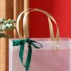 Clear Vertical Gift Bag with Handles Reusable White Frosted Plastic Bag