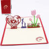 Mother's Day Three-dimensional Greeting Card Handmade Birthday Greeting Card Red Hollow Paper Carving Card