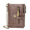 Men's Leather Short Wallet Double Zipper Coin Wallet Gift for Men