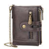 Men's Leather Short Wallet Double Zipper Coin Wallet Gift for Men